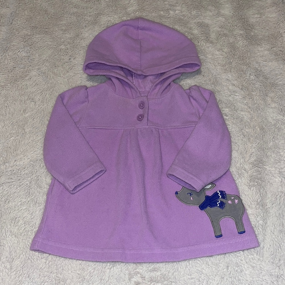 carters purple deer fleece sweater